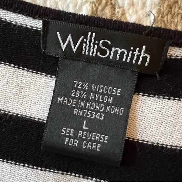 Willi Smith Wrap Cardigan Sweater in Black & White Stripe, Short & Cute! - Picture 3 of 4